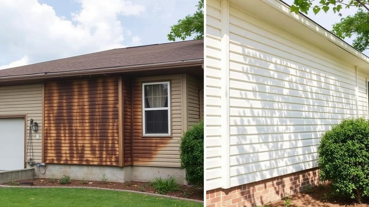 Before and after soft wash